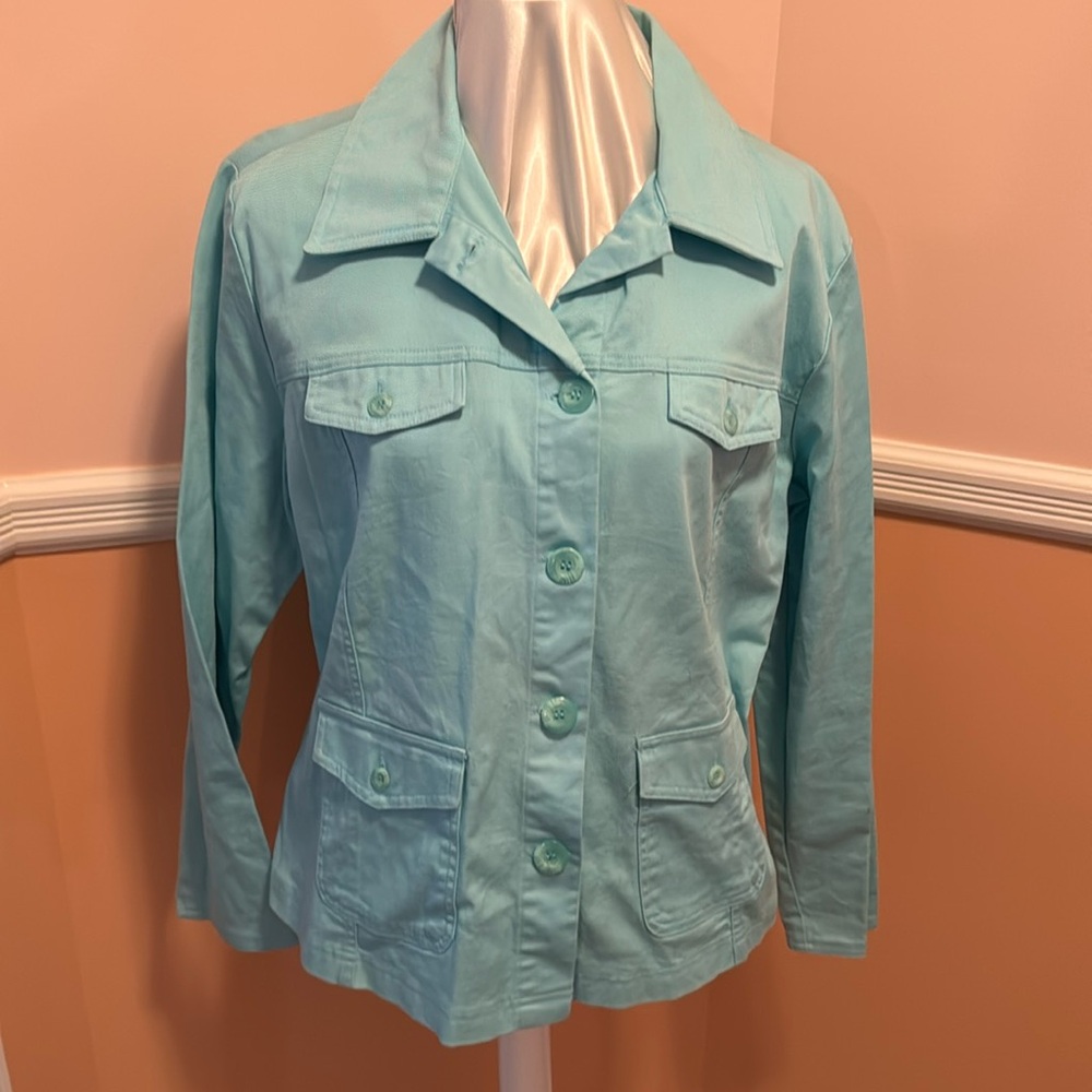 Aqua blue jacket